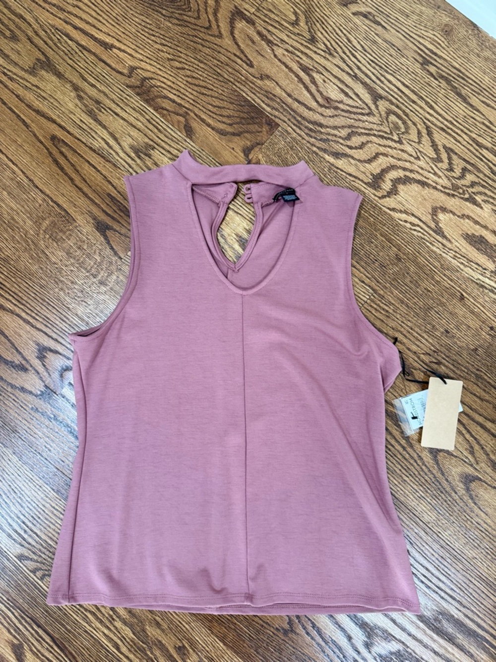 Halogen Sleeveless Keyhole Top - Mauve Pink
